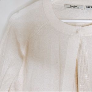 Vintage Neiman Marcus Cream Cashmere Cardigan SZ L
